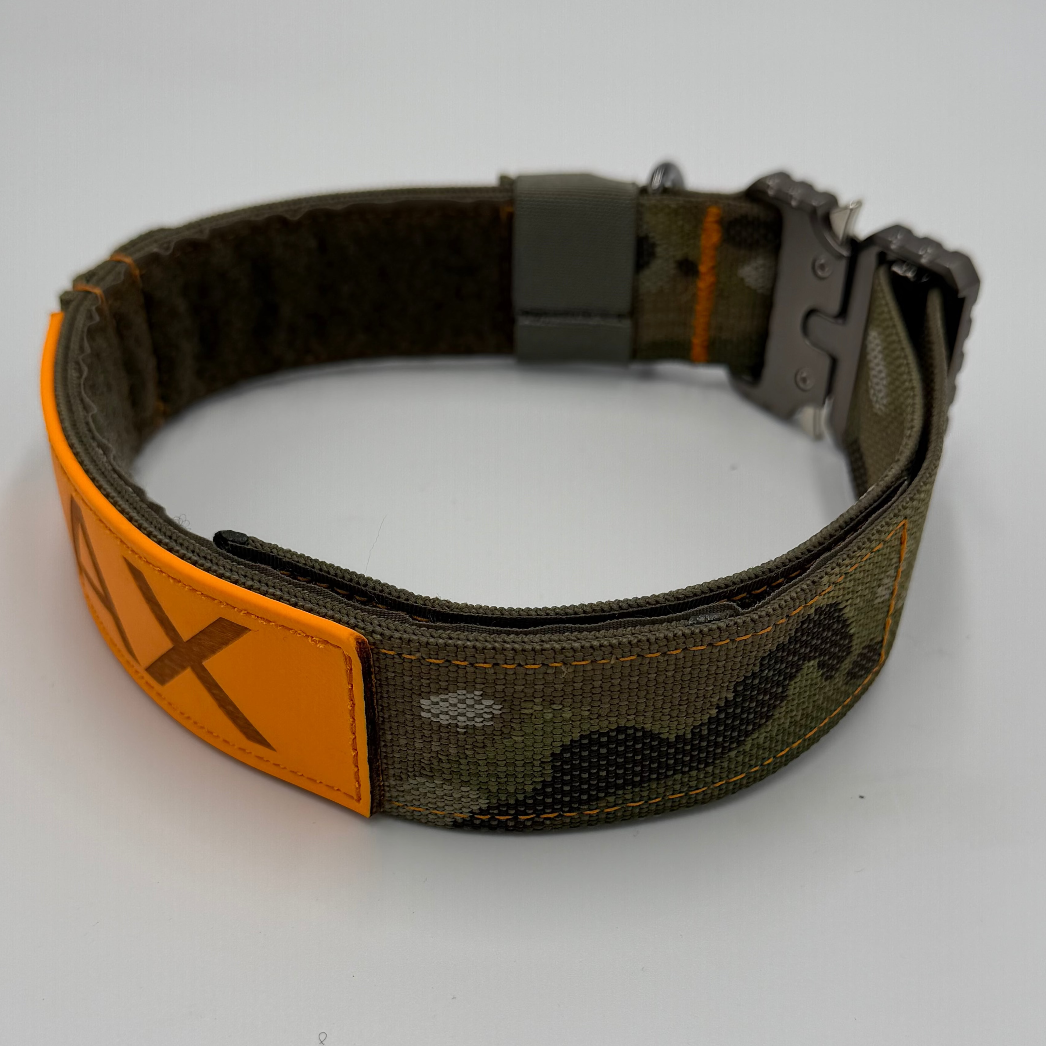 Titan Tactical Series dog collar with COBRA® buckle, control handle, and BioThane personalized tag – American Ruffneck Collars