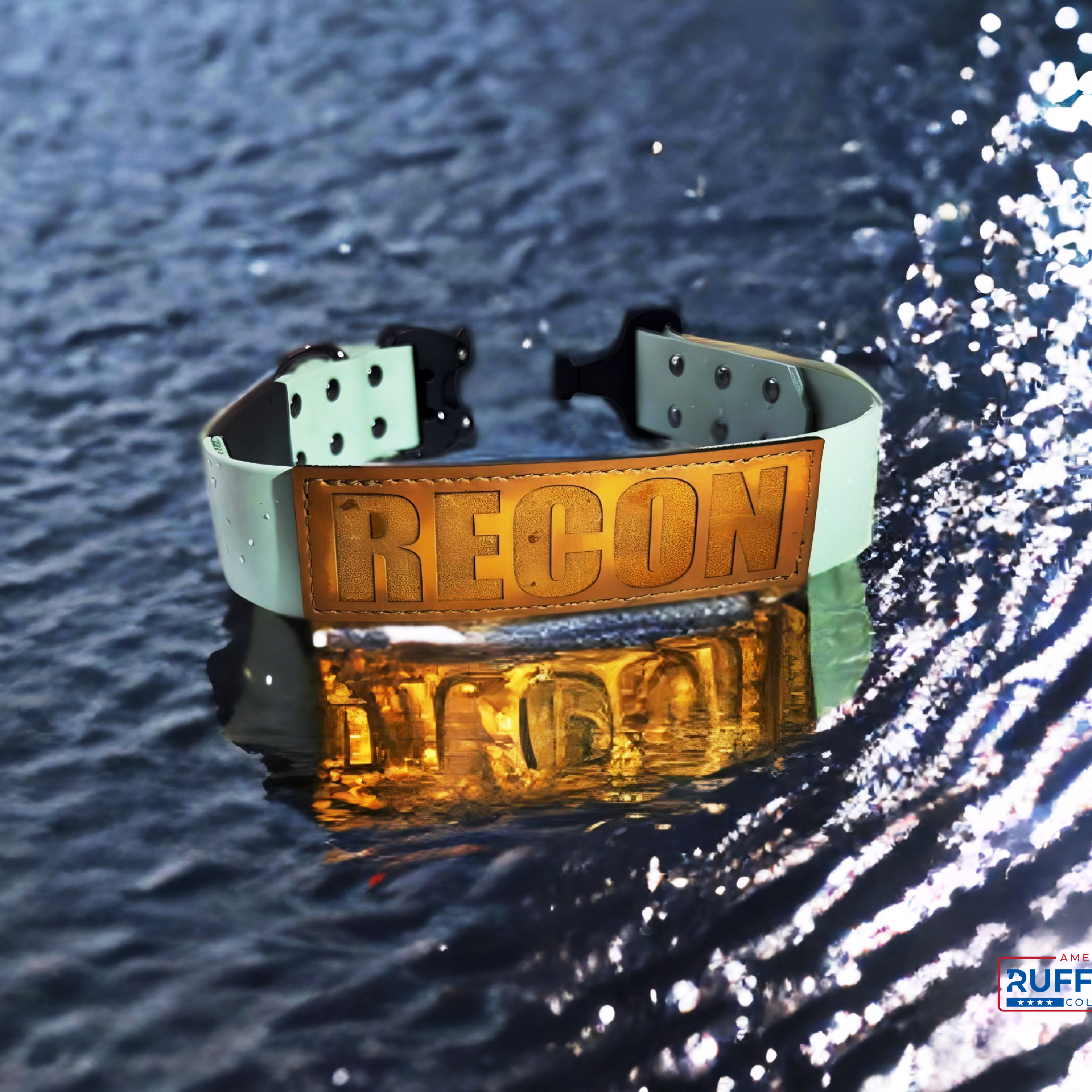 Biothane Flagship Fitted Collar from American Ruffneck Collars, showcasing a durable, adjustable dog collar with a sleek design.