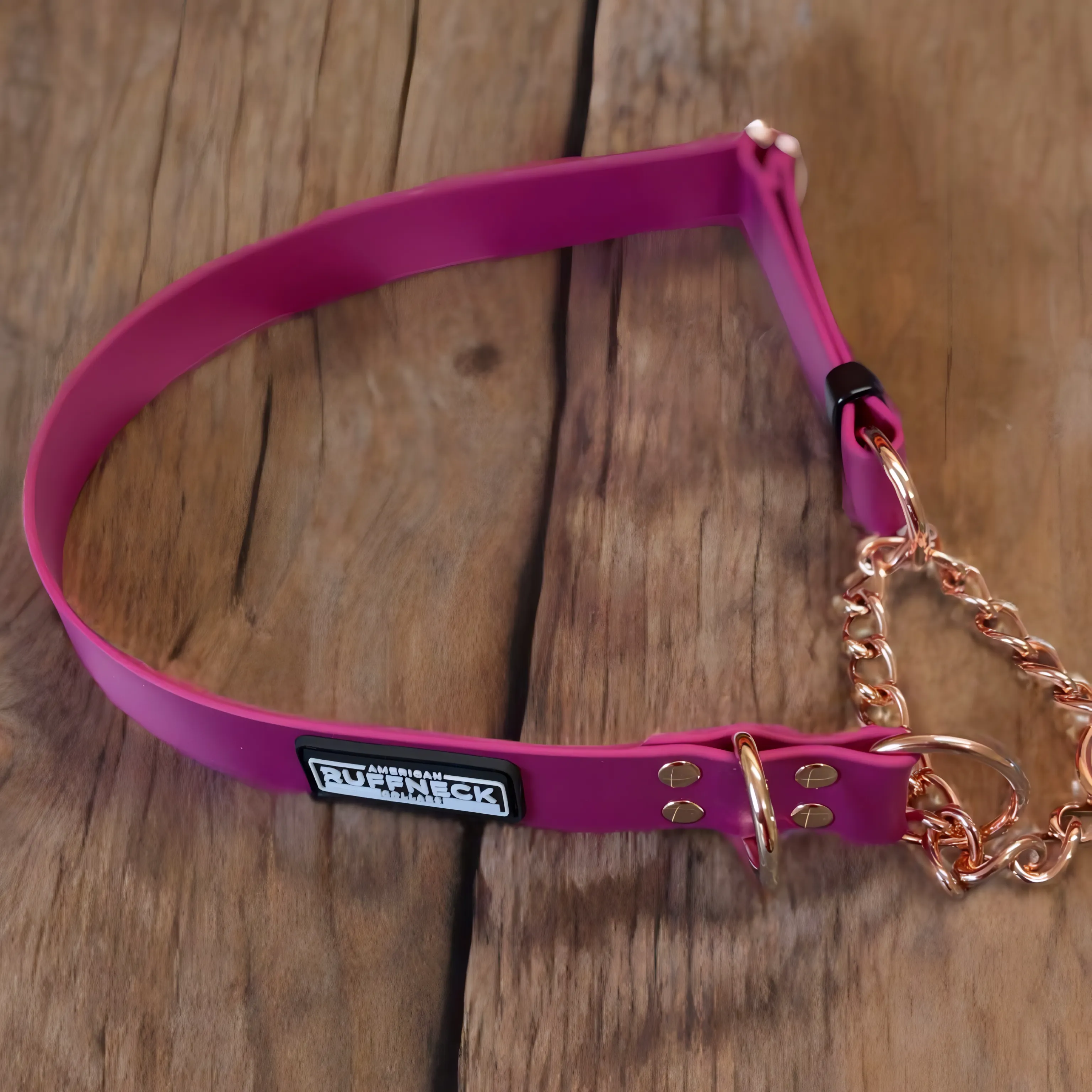 Biothane Maverick Martingale Collar by American Ruffneck Collars, featuring durable, adjustable design with metal hardware for dogs.