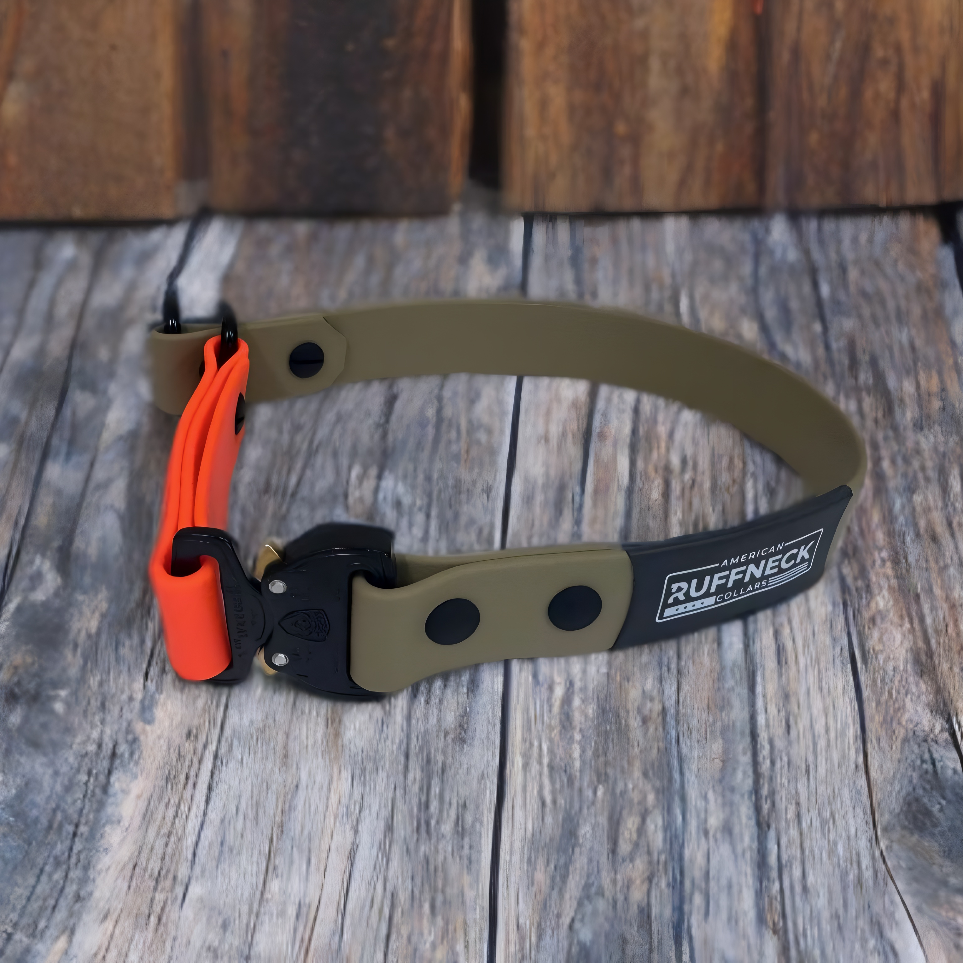 Brown Biothane Sentinel slip collar by American Ruffneck Collars, featuring a durable, adjustable design for dogs.