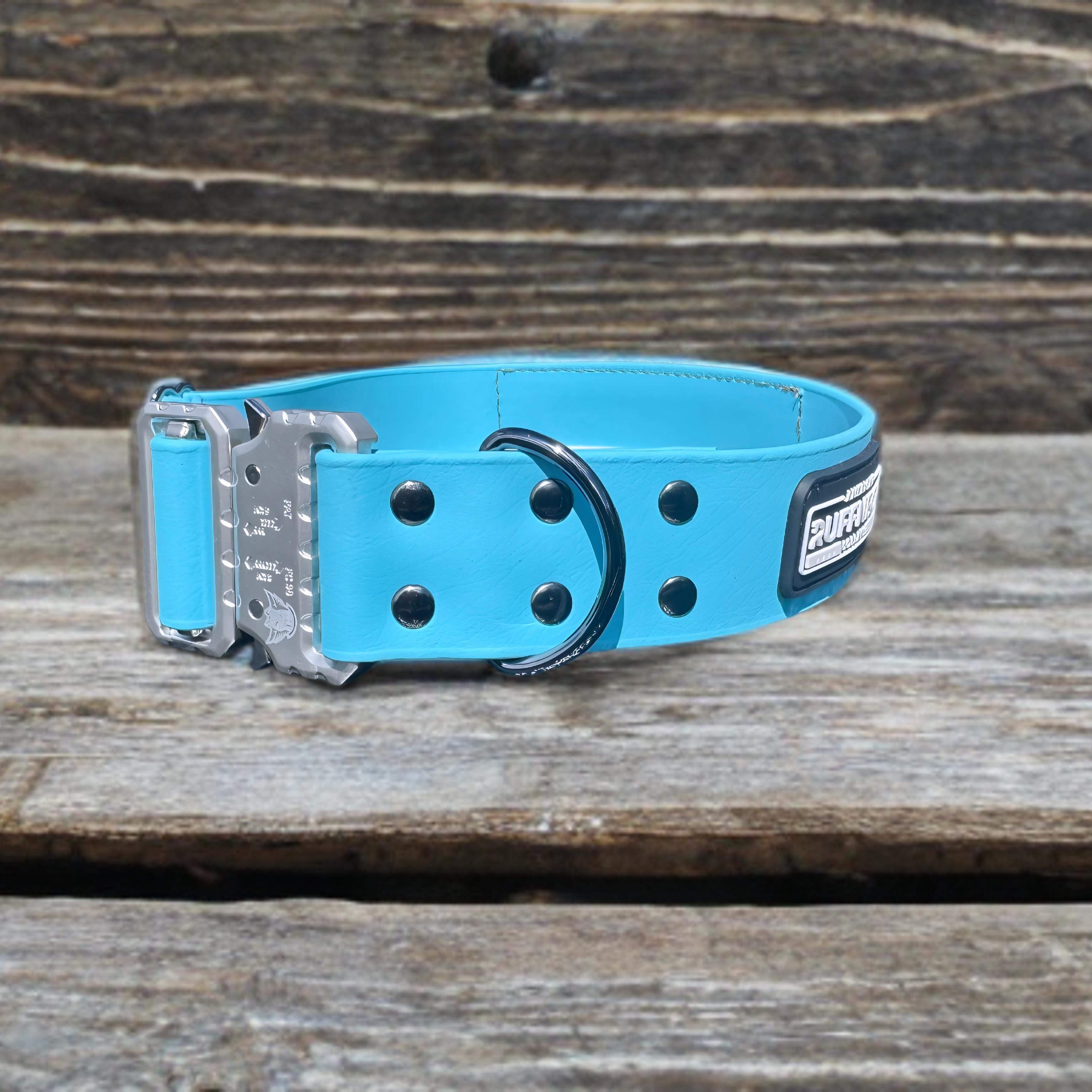 Biothane American Ruffneck Collars Atlas adjustable dog collar with custom build, featuring durable, flexible material and secure buckle.