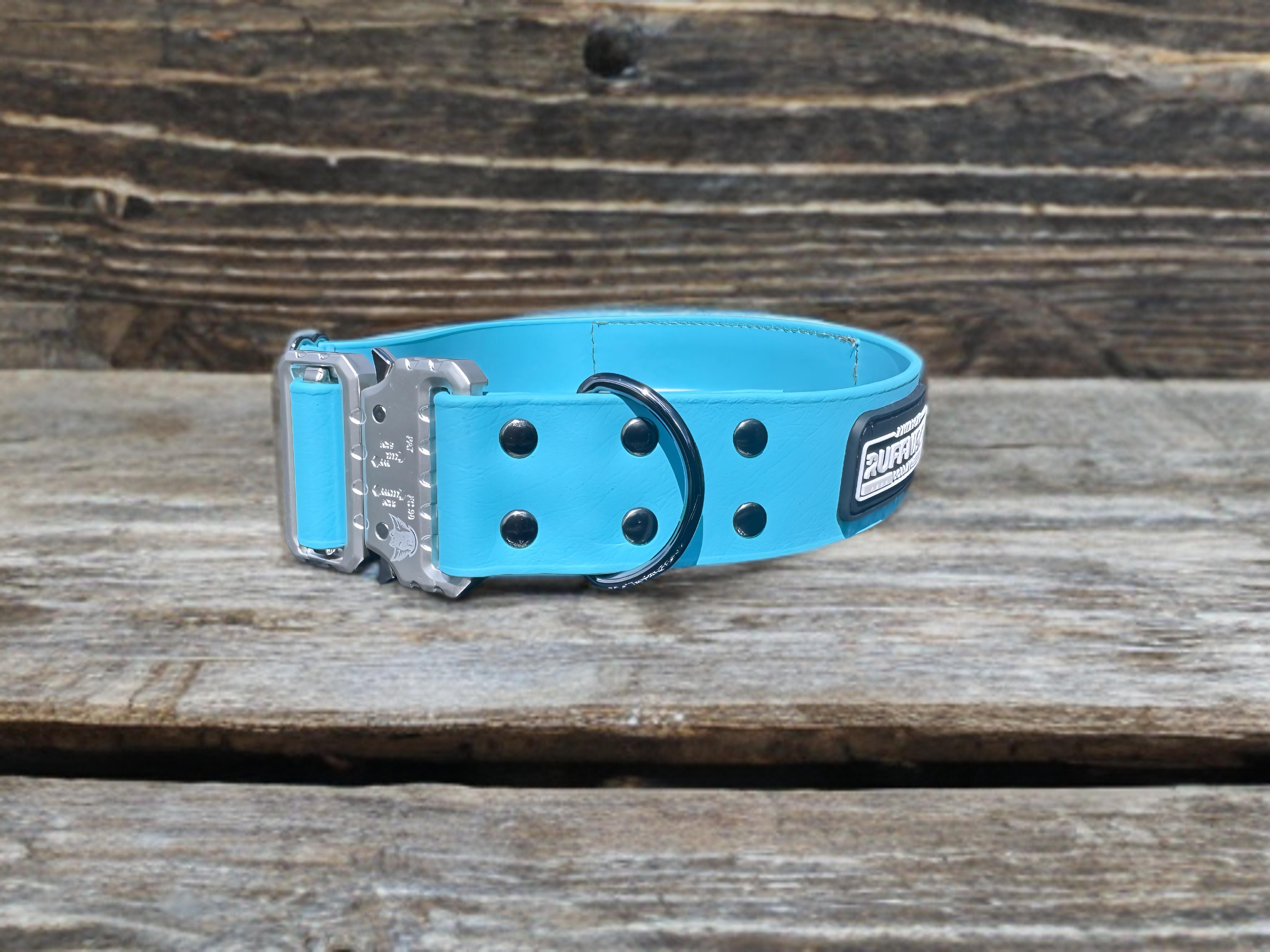 Biothane American Ruffneck Collars Atlas adjustable dog collar with custom build, featuring durable, flexible material and secure buckle.