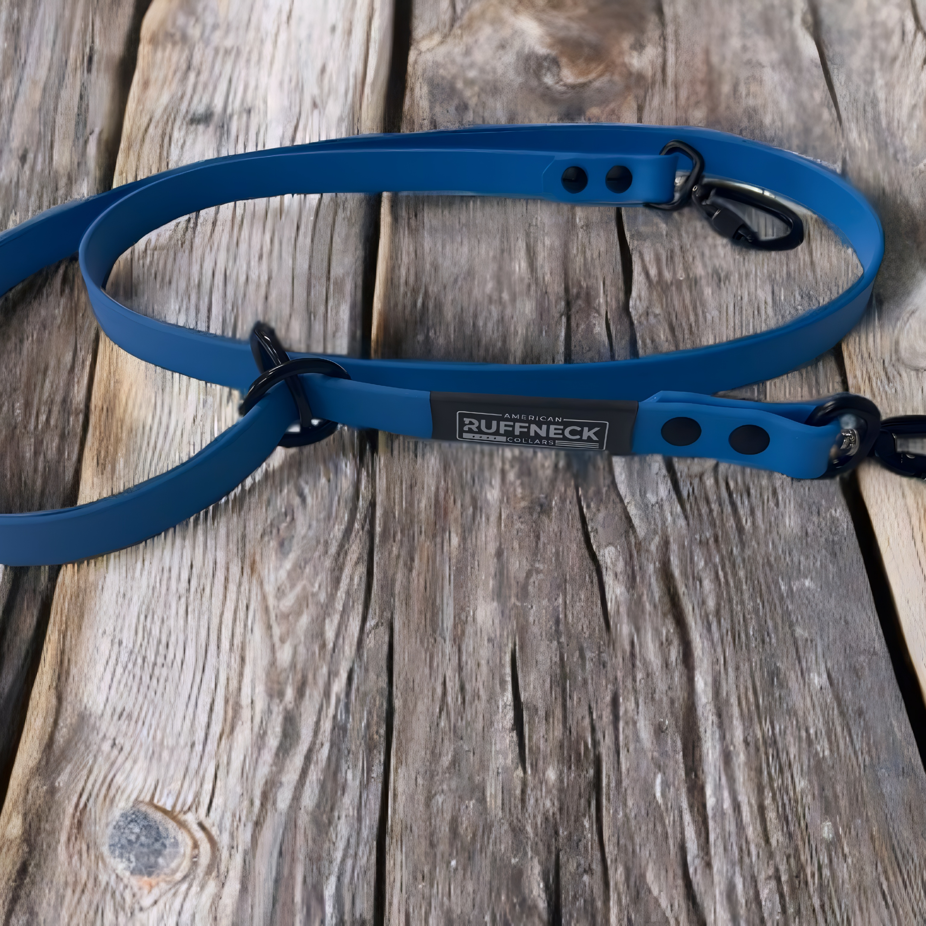 American Ruffneck Collars Recon Rig hands-free dog leash with adjustable straps and durable design for active outdoor walks.