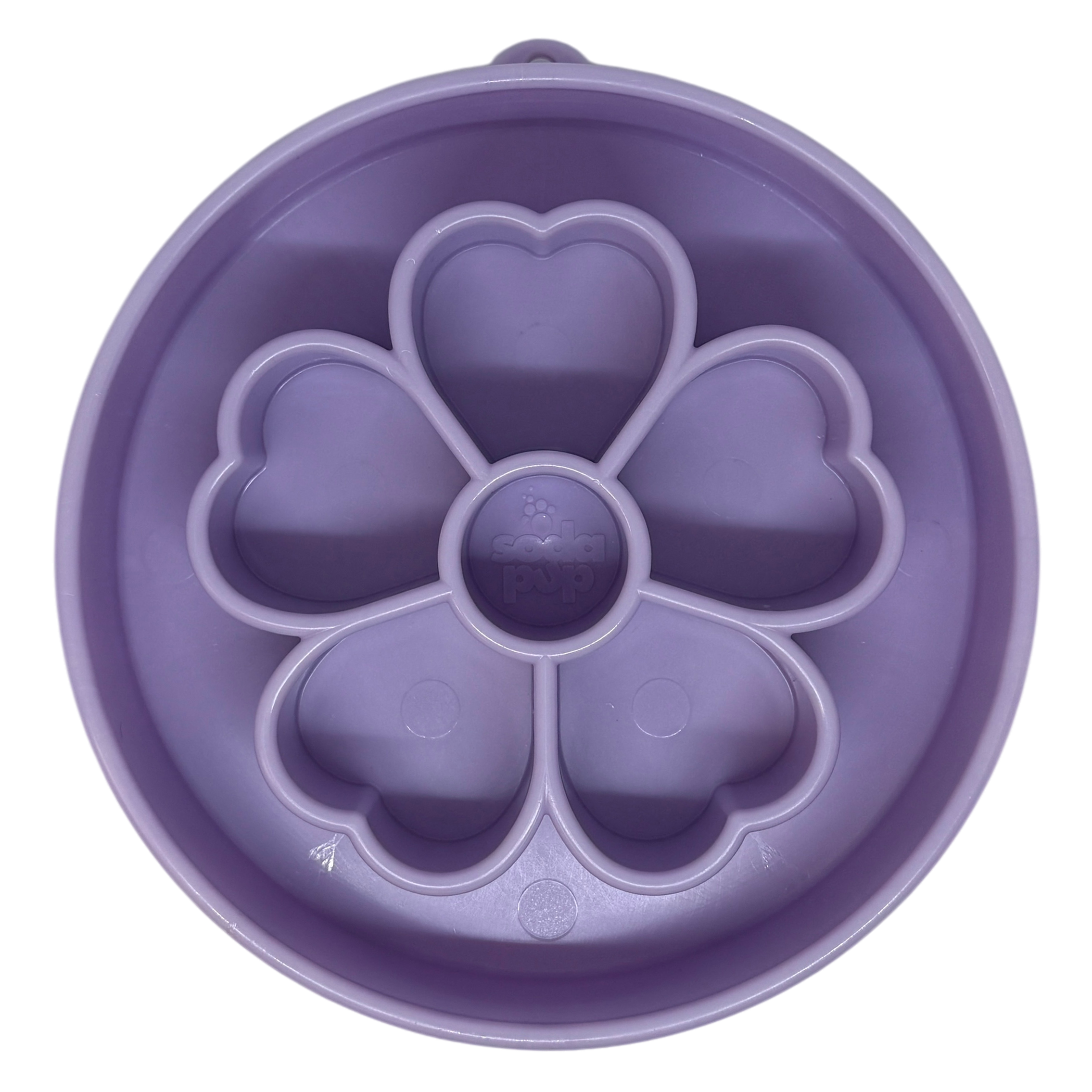 Pink Flower Design EBOWL by SodaPup/True Dogs, LLC, a slow feeder enrichment bowl for dogs with colorful flower pattern.