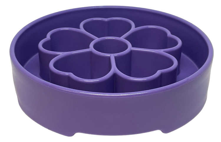 Pink Flower Design eBowl from SodaPup/True Dogs, LLC features a slow feeder bowl for dogs with a colorful floral pattern.