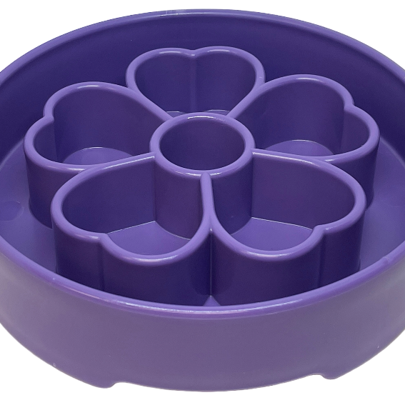 Pink Flower Design EBOWL by SodaPup for dogs, a slow feeder bowl with flower pattern for enrichment and dining.