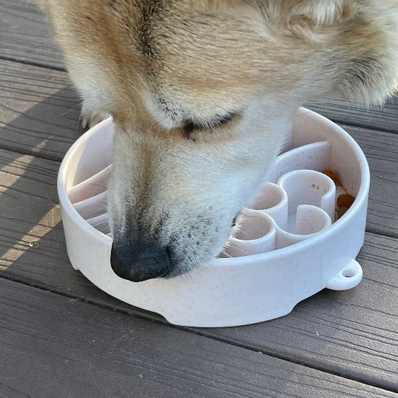 Speckled Java Design SodaPup eBowl for dogs, a slow feeder enrichment bowl with a speckled pattern and durable plastic construction.