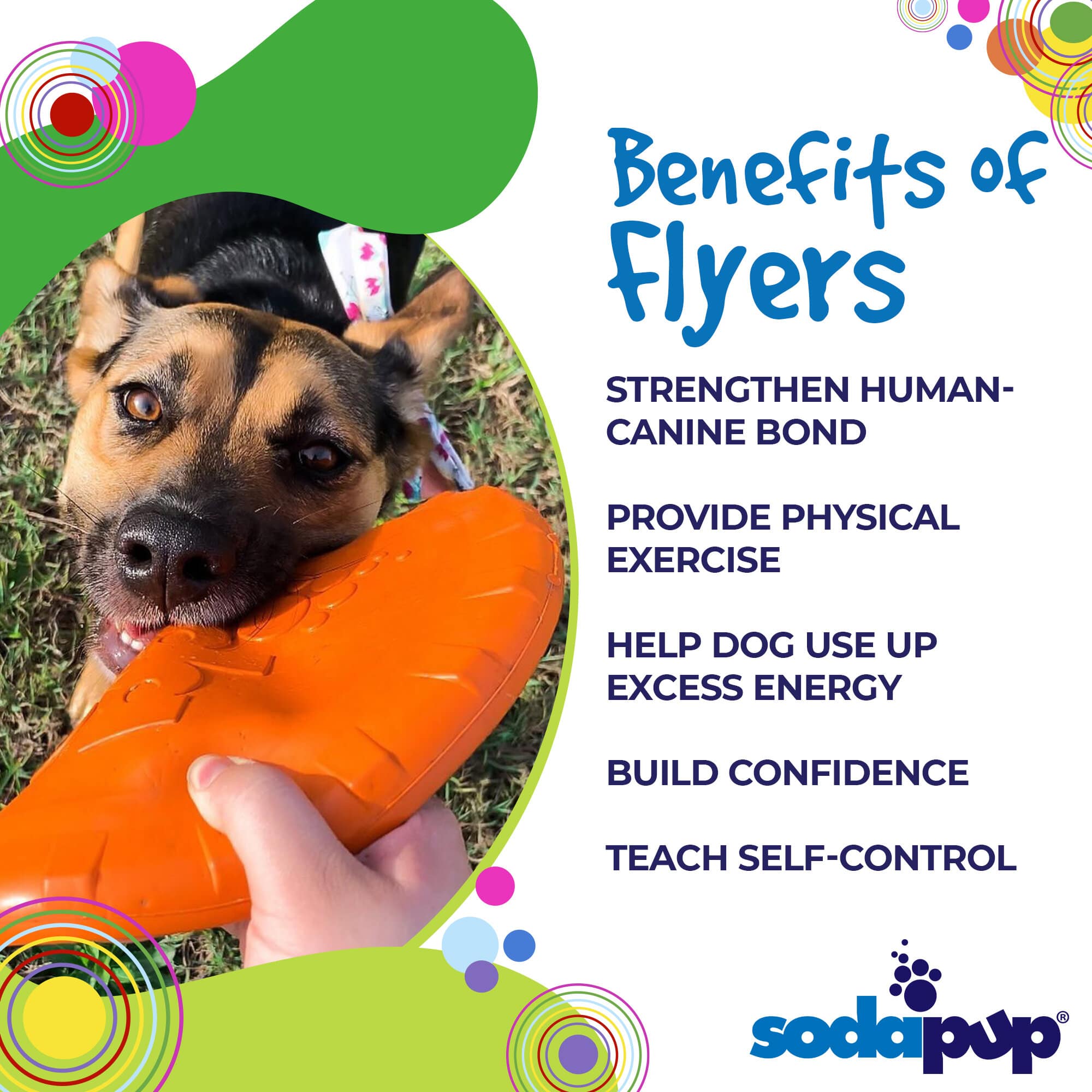 Orange Rubber Dog Toy Bottle Top Flyer by SodaPup, durable retrieving frisbee for dogs, 9.75-inch rubber frisbee in image.