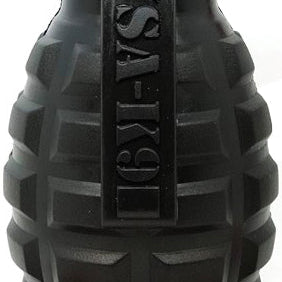 Red USA-K9 Grenade rubber dog toy from SodaPup/True Dogs, LLC, durable treat dispenser and chew toy for medium-sized dogs.