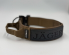 Titan Tactical Elite Dog Collar featuring 1.75" Mil-Spec Type 13 nylon webbing, a genuine AustriAlpin COBRA® Integrated D-Ring Buckle, RuffLock Retained Handle System, and the exclusive RuffTag Personalized BioThane Identification System. Handmade in the USA by American Ruffneck Collars.