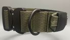 American Ruffneck Collars Titan Tactical Collar with durable nylon straps and metal buckle on a black background. Featuring the RuffLock Retained Handle System.