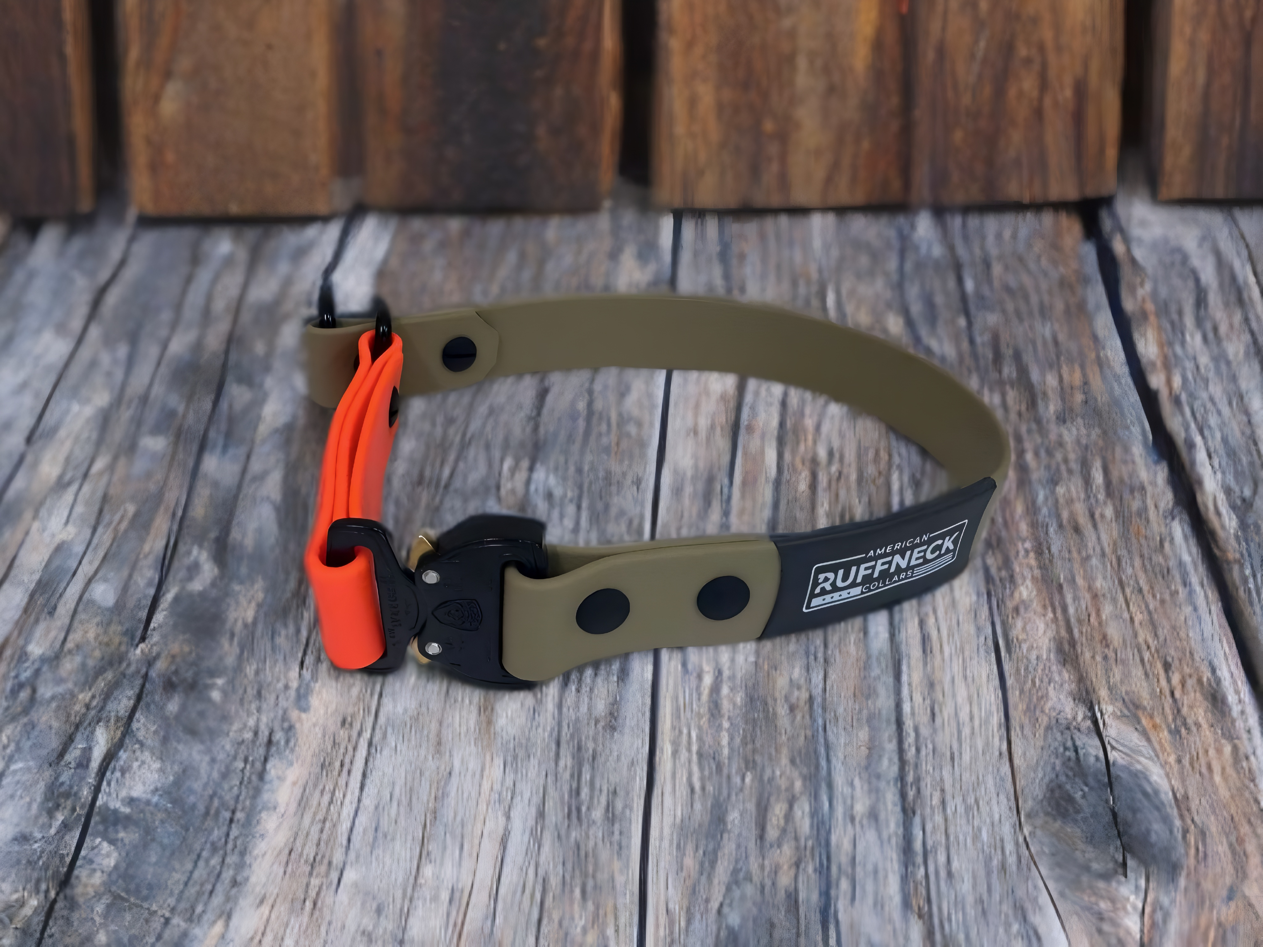 Brown Biothane Sentinel slip collar by American Ruffneck Collars, featuring a durable, adjustable design for dogs.