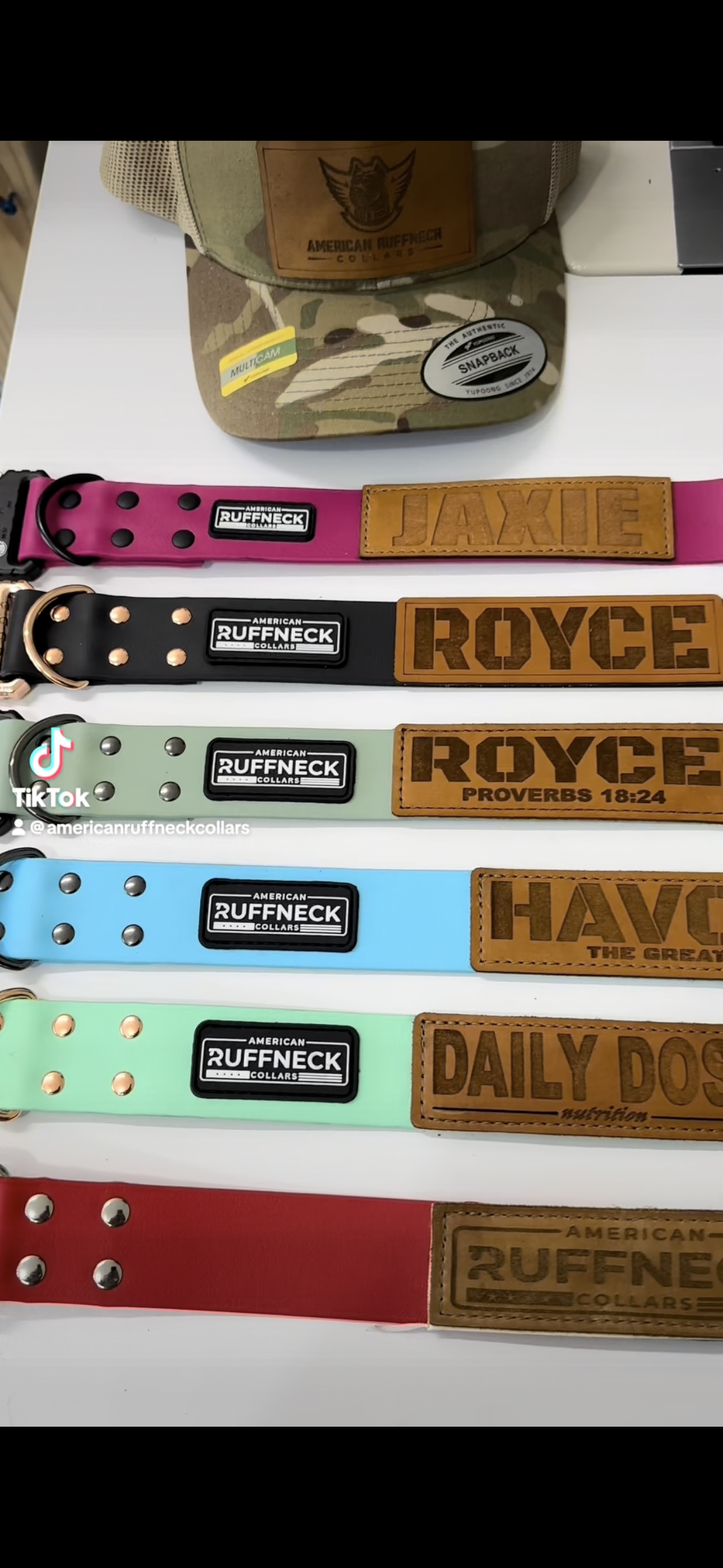 Biothane dog collar with adjustable fit from American Ruffneck Collars, custom-built Atlas collar for dogs.
