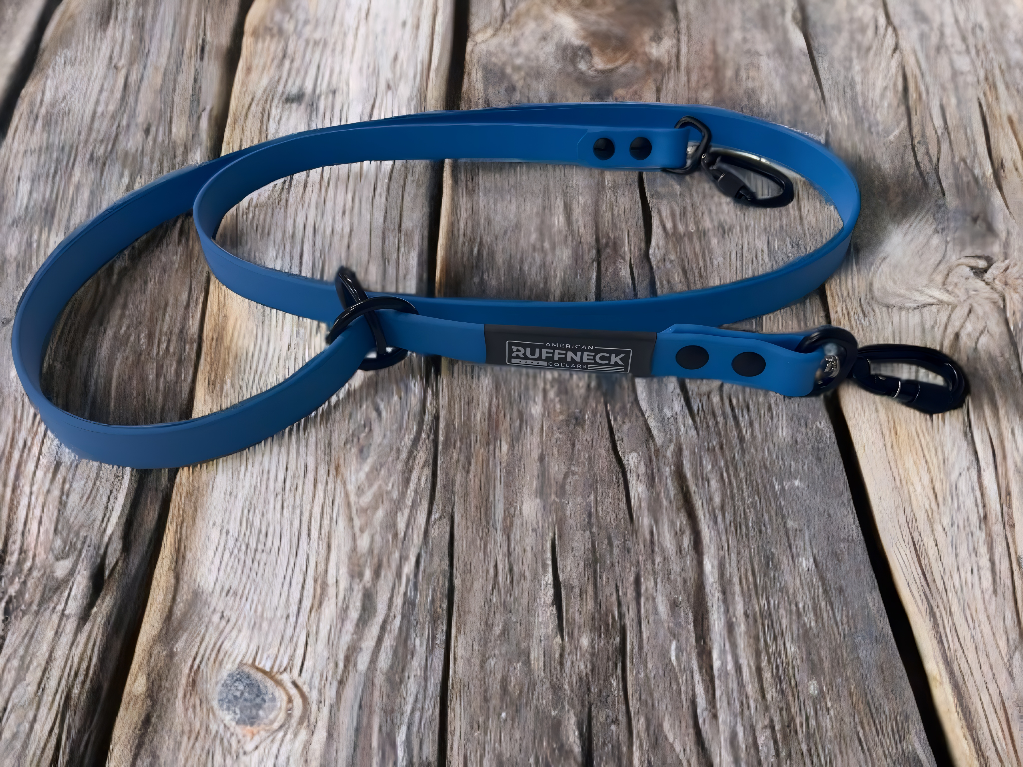 American Ruffneck Collars Recon Rig hands-free dog leash with adjustable straps and durable design for active outdoor walks.