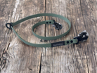 American Ruffneck Collars Recon Rig dog leash with hands-free design, adjustable strap, and durable hardware for active walking.