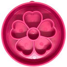 Pink flower design SodaPup EBOWL slow feeder bowl for dogs with colorful flower pattern and enrichment features.