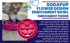 Pink SodaPup True Dogs EBOWL featuring a flower design, a slow feeder bowl for dogs with an engaging floral pattern.