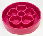Pink Flower Design SodaPup EBOWL slow feeder bowl for dogs, featuring a colorful flower pattern and enrichment design.