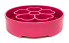Pink Flower Design SodaPup EBOWL slow feeder bowl for dogs with flower pattern, made for enriching and slowing down mealtime.