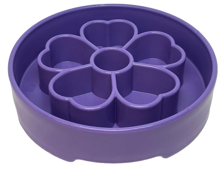 Pink Flower Design EBOWL by SodaPup for dogs, a slow feeder bowl with flower pattern for enrichment and dining.