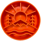 Orange SodaPup/True Dogs EBOWL slow feeder bowl with Great Outdoors design for dog enrichment and feeding.