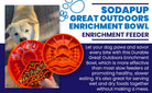 SodaPup True Dogs EBOWL dog enrichment slow feeder bowl with a Great Outdoors design in orange, featuring outdoor-themed patterns.