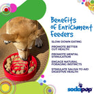 Red Santa design SodaPup eBowl for dogs, enrichment slow feeder bowl with festive holiday theme.