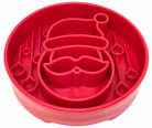 Red Santa design eBowl by SodaPup, a durable enrichment slow feeder bowl for dogs with festive holiday pattern.