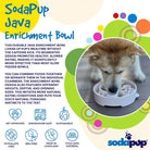 Speckled Java Design SodaPup eBowl Enrichment Slow Feeder Bowl for Dogs, with textured surface and colorful speckled pattern.