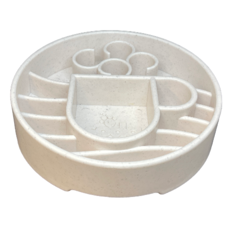 Speckled Java Design EBOWL slow feeder bowl for dogs by SodaPup/True Dogs, featuring a colorful, textured surface for enrichment.