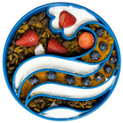 Blue wave design SodaPup EBOWL slow feeder bowl for dogs with wave pattern for enrichment and interactive feeding.