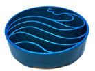Blue Wave Design SodaPup eBowl for dogs, an enrichment slow feeder bowl with wave pattern, made by True Dogs LLC.