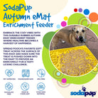 Autumn design EMAT enrichment lick mat from SodaPup/True Dogs, LLC, featuring a colorful seasonal pattern for dog enrichment.