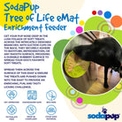Green Tree of Life design SodaPup EMAT enrichment lick mat with suction cups for dogs, featuring a durable, flexible surface.