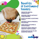 Large yellow Honeycomb Design EMAT Enrichment Lick Mat by SodaPup for dogs, with textured honeycomb pattern for mental stimulation.