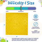Large yellow Honeycomb Design EMAT Enrichment Lick Mat by SodaPup/True Dogs, LLC, featuring a honeycomb pattern for dog enrichment.