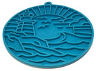 Sea foam blue Lighthouse eMat Enrichment Lick Mat with suction cups from SodaPup/True Dogs, LLC, designed for dog enrichment and bonding.
