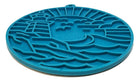 Blue Lighthouse EMAT enrichment lick mat with suction cups by SodaPup/True Dogs, LLC, designed for interactive dog enrichment.