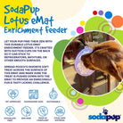 Pastel purple Lotus Design eMat Enrichment Lick Mat with suction cups by SodaPup for dog enrichment and oral engagement.