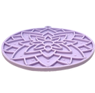 Pastel purple Lotus Design eMat Enrichment Lick Mat with suction cups from SodaPup/True Dogs, LLC, for interactive pet enrichment.