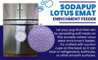 Pastel purple Lotus Design eMat Enrichment Lick Mat with suction cups by SodaPup/True Dogs, LLC for dogs.