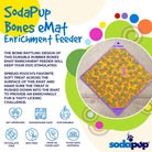 Purple Bones Design eMat Enrichment Lick Mat by SodaPup, soft silicone mat for dogs to chew and play with.