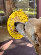 Sun n' Sea EMAT enrichment lick mat with suction cups by SodaPup, featuring a bright yellow design perfect for dogs.