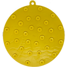 Yellow Sun n' Sea EMAT enrichment lick mat with suction cups for dogs by SodaPup/True Dogs, LLC, shown on a surface.