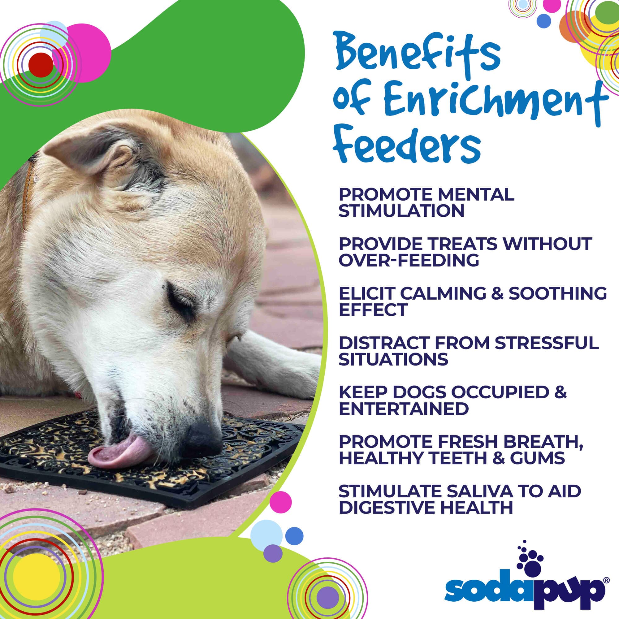 Black Zombie Design EMAT enrichment lick mat for dogs by SodaPup/True Dogs, LLC, featuring a detailed zombie pattern.