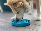 Blue Baja Design eTray Enrichment Shallow Slow Feeder Dog Bowl by SodaPup/True Dogs, LLC, featuring a durable, shallow feeding surface.