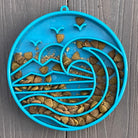 Blue Baja Design eTray Enrichment Shallow Slow Feeder Dog Bowl by SodaPup/True Dogs, LLC, featuring a shallow, textured surface for dogs.