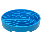 Blue Baja Design ETRAY enrichment shallow slow feeder dog bowl by SodaPup/True Dogs, LLC with textured surface for slow feeding.