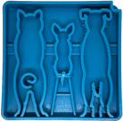 Blue Waiting Dogs Design eTray for dogs by SodaPup/True Dogs, LLC, featuring a playful dog pattern on the enrichment tray.