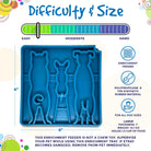 Blue Waiting Dogs Design eTray enrichment tray for dogs by SodaPup, featuring a playful dog pattern on durable plastic.
